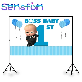 

Sxy0062 Photography Backdrop Custom Boss Baby Background For Photo Studio Boy 1st Birthday Banner Vinyl