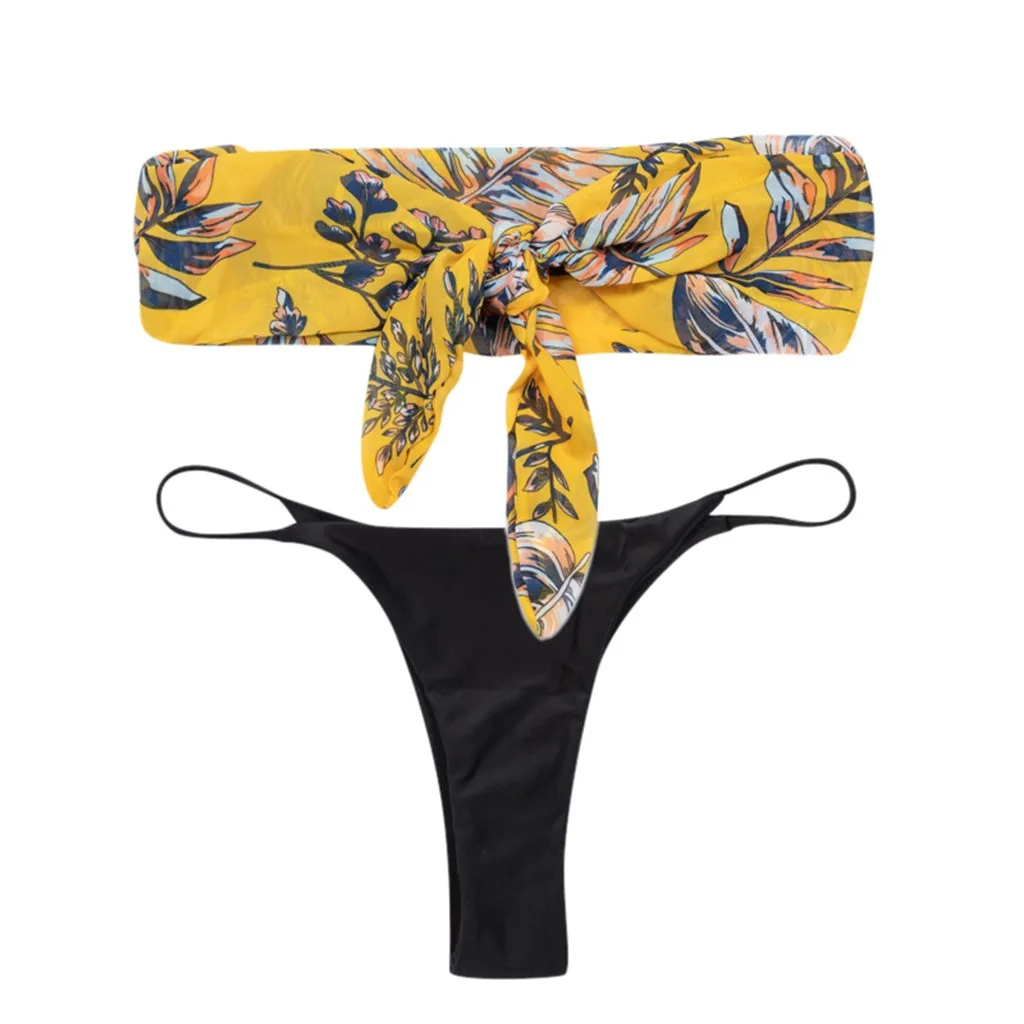 JAYCOSIN 2020 New Sexy girls Bikini Push-up Print Swimwear Women Push-up Bra Bikini Set Swimsuit Beach Bathing Swimwear 13#10 