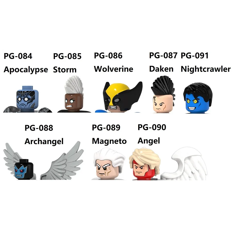 X Men Storm Wolverine Archangel Angel Magneto Apocalypse Daken Nightcrawler блоки мини фигурки игрушки
