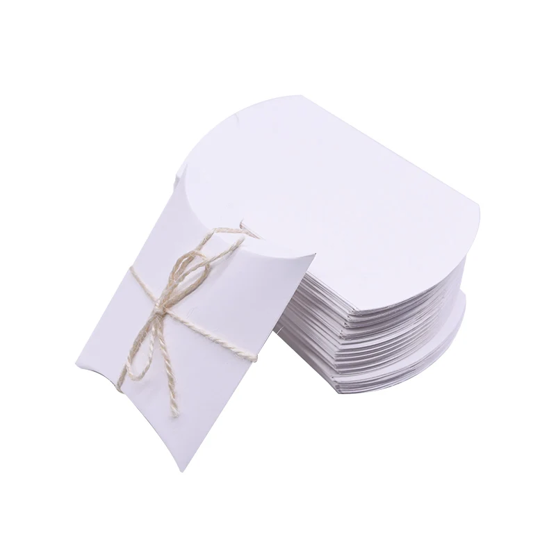 10pcs Candy Box Kraft Paper Pillow Gift Box Wedding Favor Box Baby Shower Birthday Party Decor Pillow Box Candy Cookies Packing