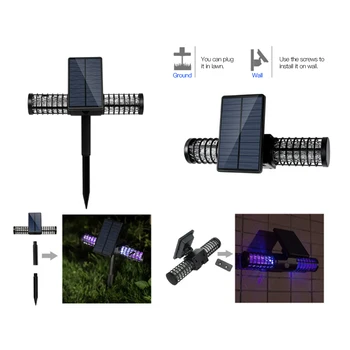 

Solar Insect Killer Bug Zapper Light Camping Mosquito Killer Lamp Waterproof USB Powered Electric Lamp for Yard Garden Driveway