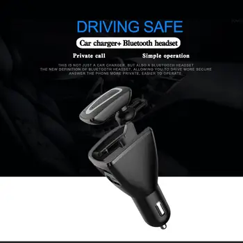 

Car Bluetooth 4.1 Stereo Headset Wireless Hands Free Car Kit Audio Music Receiver With 5V 3.1A Dual USB Charging Dock