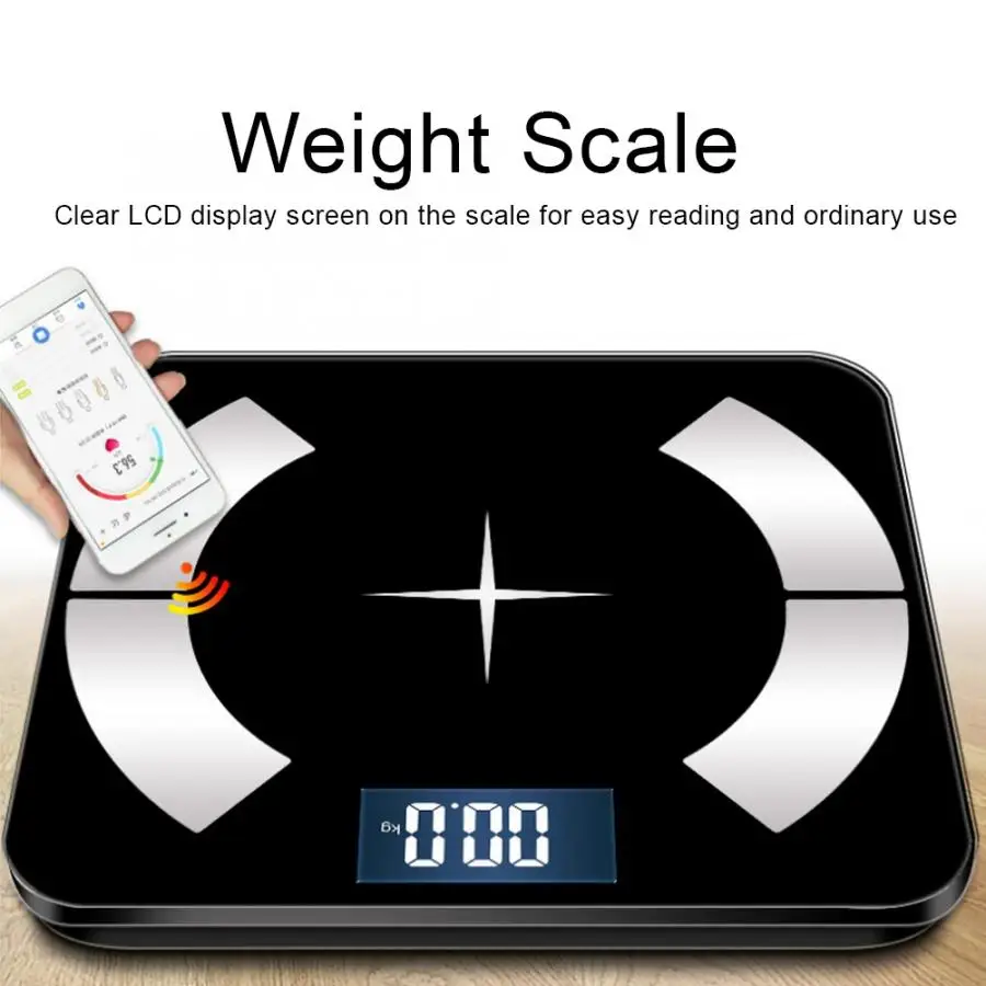 Bluetooth Body Fat весы lcd Цифровые весы для ванной с приложением для смартфона сильная прочность
