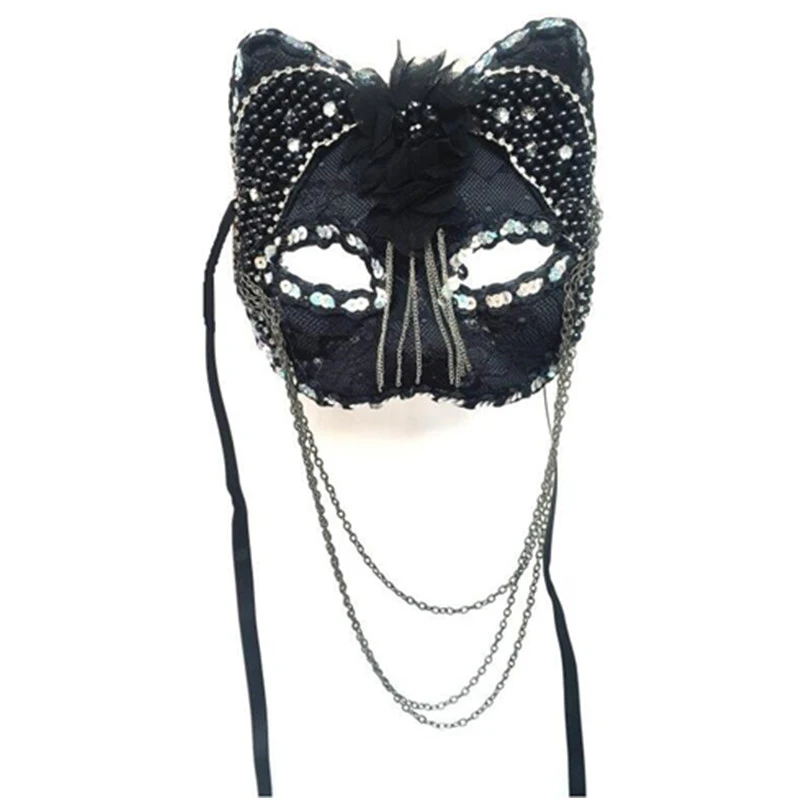H34 Italian Masquerade Cat Mask Girl Halloween Christmas Party Ball Masks Women Venetian Carnival Cosplay Fashion Accessories Costume Accessories Aliexpress