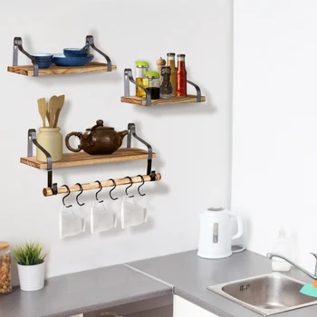 

Wooden Wall Shelf Bathroom Accessories Decoration Living Room Clothes Shelves for Key Holder Storage Organizer Housekeeper Wall