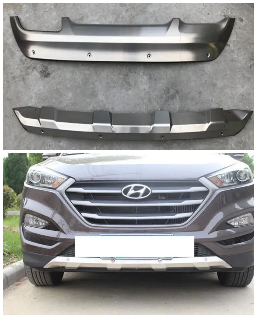

Stainless Steel Car Front Rear Bumper Protector Guard Plate Fits For Hyundai Tucson 2015 2016 2017 2018