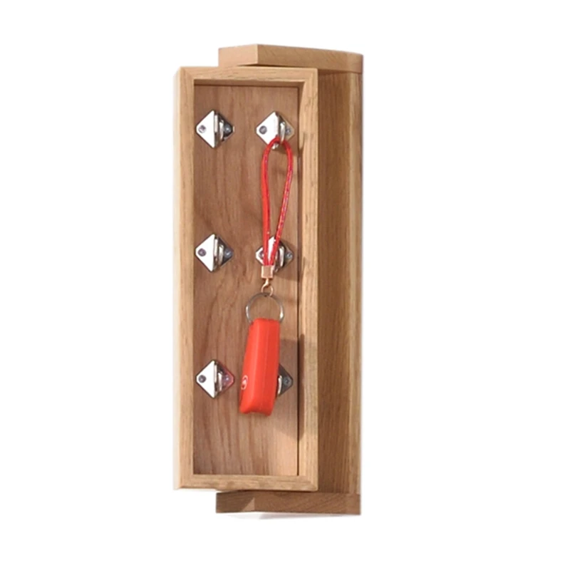 

Promotion! White Oak Rotating Key Box Full Solid Wood Vanity Mirror Entrance Key Box Wall Hanging Storage Wood Wall Hook Coat Ho