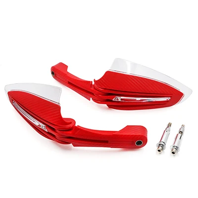 Красный JAER Мотоцикл ATV 28 мм 22 мм Handbar желтый белый светодиодный фонарь Handguard ручной защита от ветра отражатель защита от падения рук - Цвет: Красный