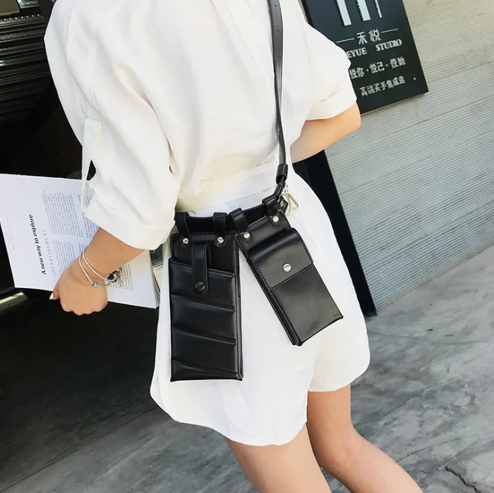 

Women Waist Bag Fashion Leather Waist Belt Bag Crossbody Chest Bags Girl Fanny Pack Small Phone Pack shoulder strap Packs