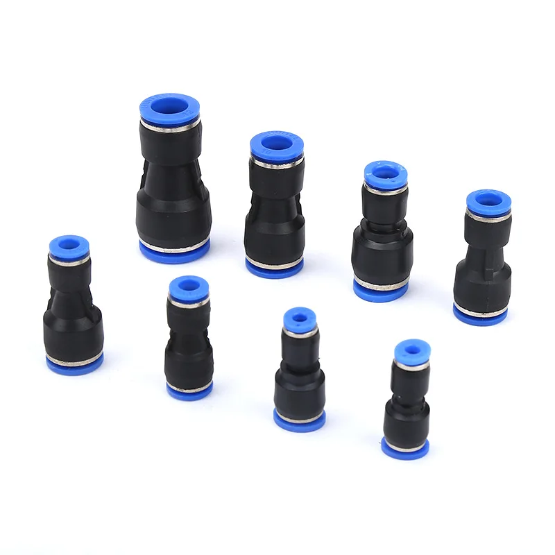 Color: 12-8mm 4mm 6mm 8mm 10mm 12mm 14mm 16mm Brass Straight One Touch Air Pneumatic Fitting Quick Connector Reducer