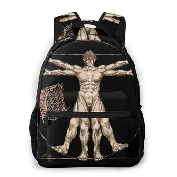 

Vitruvian Eren New Pattern knapsack Attack On Titan Teens Books Backpack