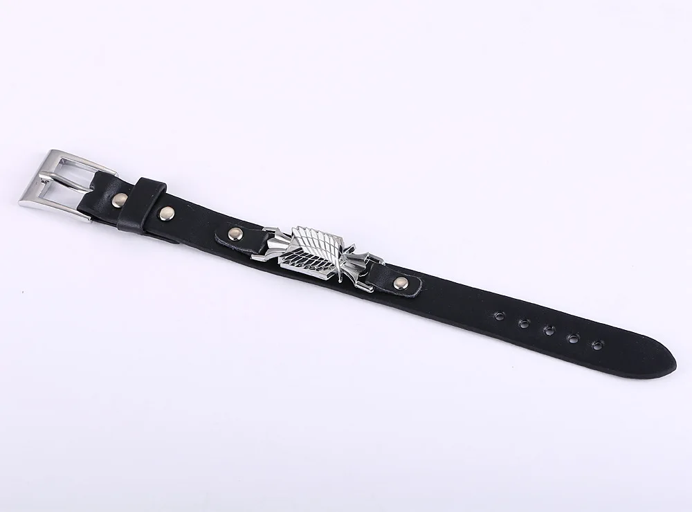 Anime Attack on Titan Japanese Leather Bracelet Cosplay Accessories Shingeki No Kyojin Cosplay Props Scouting Legion Men Women