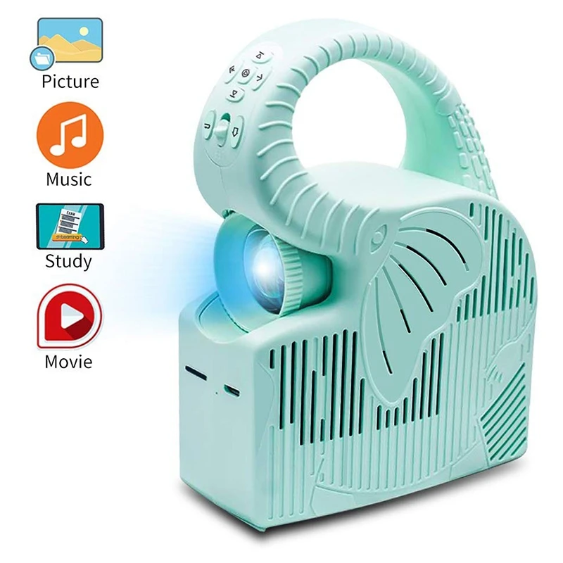 Mini Movie Projector LED Portable Pico Projector 720P Video Support TF Early Educational Handed Projectors