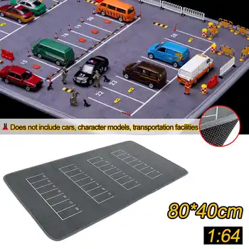 

80x40cm 1/64 Anti-slip Rubbe Parking Pad Car Model Scene Road Game Pad for Desktop PC Laptop Computer Model Car