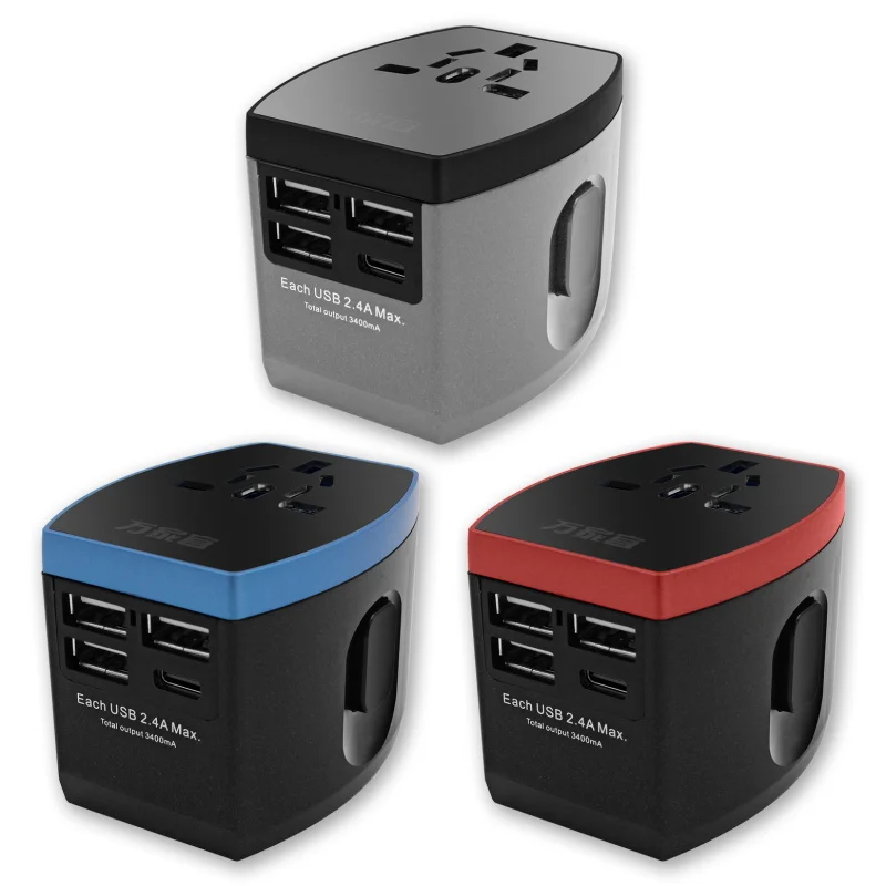 

All-In-One International Travel Plug Adapter 5V 3.4A 3 USB+Type C Ports-Universal AC Outlet Universal Adapter for US/EU/AU/UK