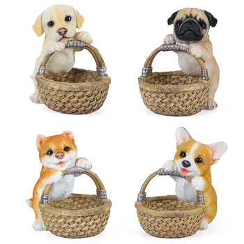 

Resin Dog Storage Basket Home Organization and Storage Decor Key Remote Storage Box Pug Labrador Corgi Fruit Basket Furniture