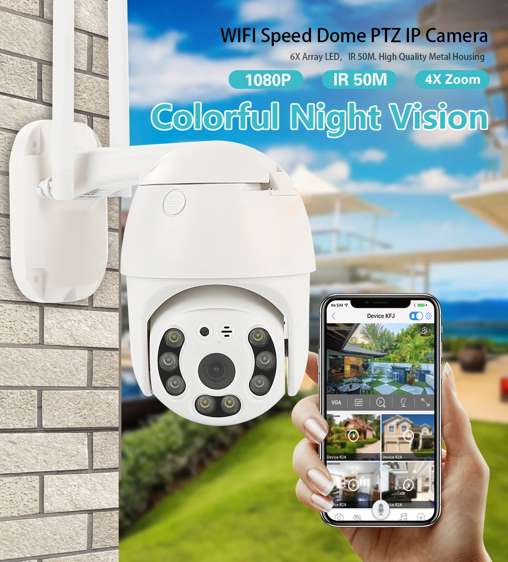 1080P PTZ IP камера Wifi скоростная купольная беспроводная камера панорамирование наклона 4X цифровой зум сеть видеонаблюдения профессиональная видеокамера