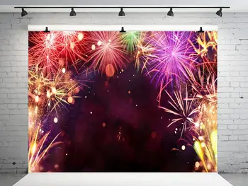 

VinylBDS Happy New Year Photo Background Photography Backdrop Firecracker Backgrounds For Photo Studio Cotton Washable Backdrop