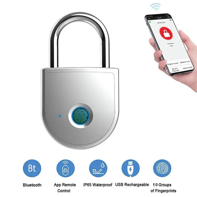 USB замок для отпечатков пальцев перезаряжаемый электронный замок с Bluetooth управлением приложение управление Водонепроницаемый Дом Офис дверь без ключа смарт аппаратное обеспечение