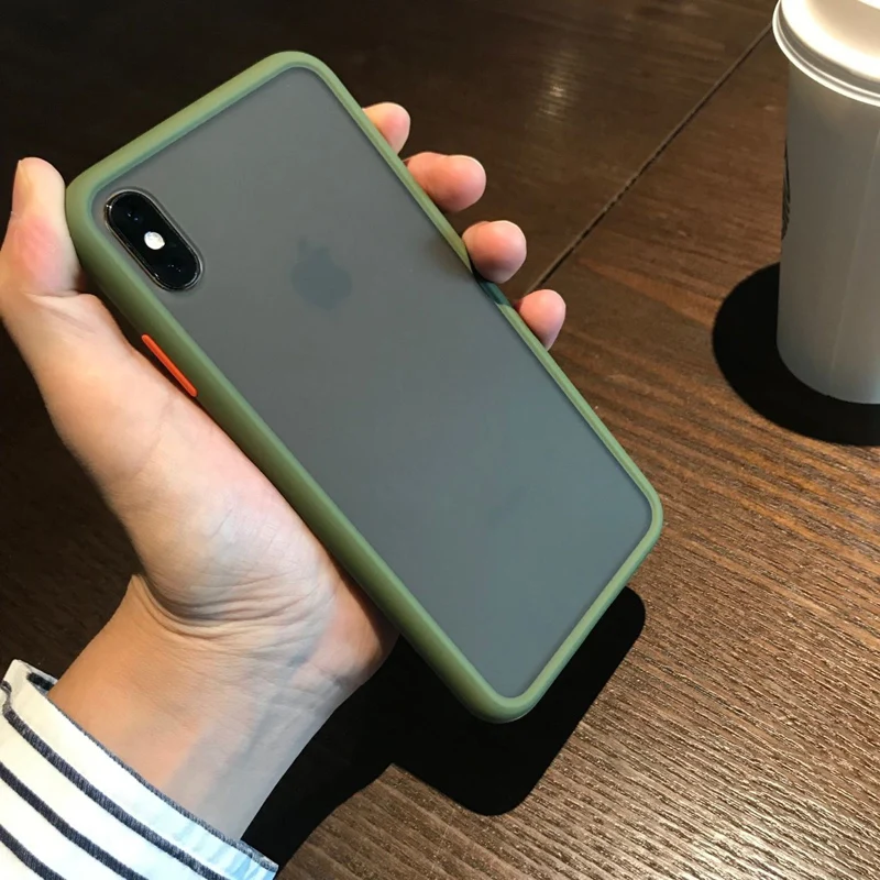 Прозрачный матовый Жесткий Чехол контрастных цветов для iphone 11 Pro Max XS XR 8 7 Plus чехол