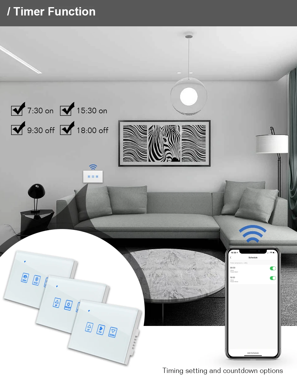 de cortina, Tuya App Control, compatível com