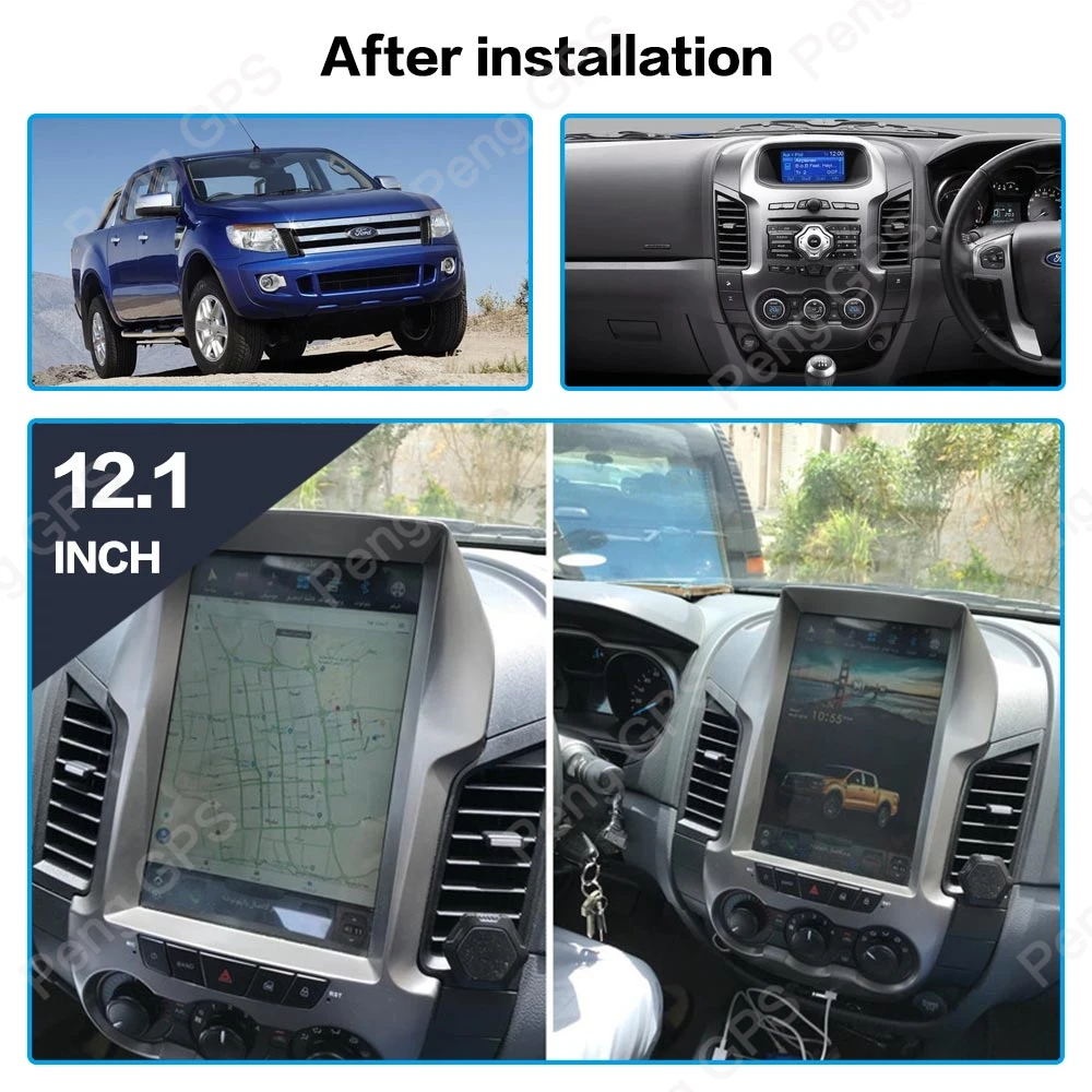 Clearance 12.1" 6 Core Android 8.1 Car GPS Navigation DVD Player for Ford Ranger/F250 2011-2016 Car Radio 4K Tesla Style 1092*1080 Unit 1