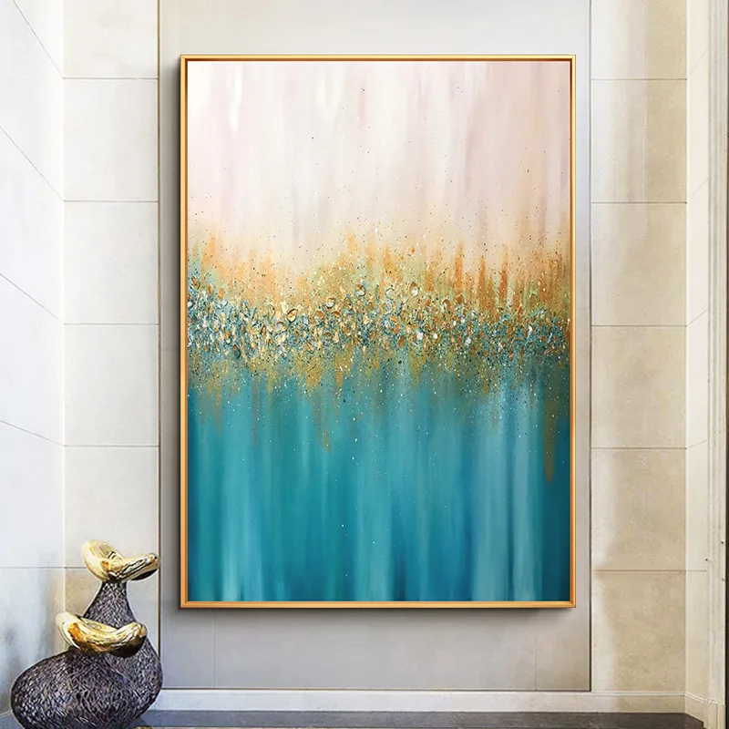 

Hand-painted Oil Painting Decorative Painting Style Gold Light Luxury Modern Minimalist Living Room Restaurant Mural Paintings H