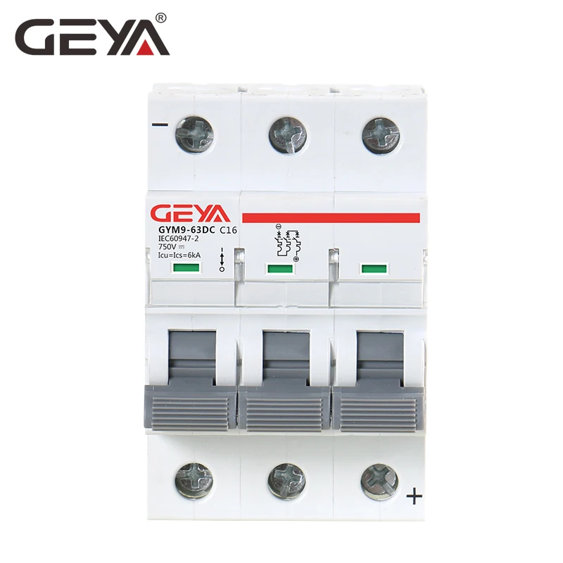 Мини выключатель GEYA MCB DC 6KA 3P 750 В 6A 10A 16A 20A 25A 32A 40A 50A 63A|Автоматические выключатели| |