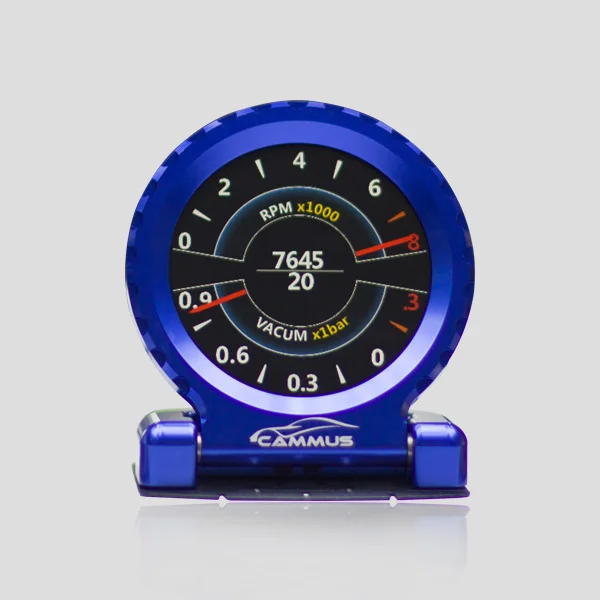 Blue I-Round lcd гоночный датчик дополнительно 6 цветов 13 в 1 P& P OBD RPM турбо Вода Воздух Масло g-значение скорость подходит для всех автомобилей - Цвет: Blue