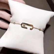 Модный браслет с подвижным камнем из чистого 925 пробы серебра, новинка, женские вечерние ювелирные изделия на свадьбу