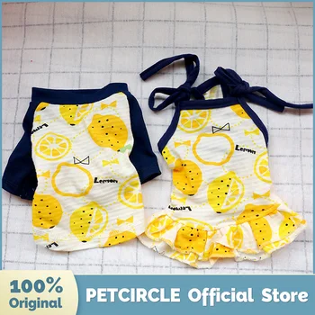 

PETCIRCLE Dog Puppy Clothes Lemon Suspender Skirt Vest Pet Cat Fit Small Dog Spring & Summer Pet Cute Costume Dog Cloth Dress