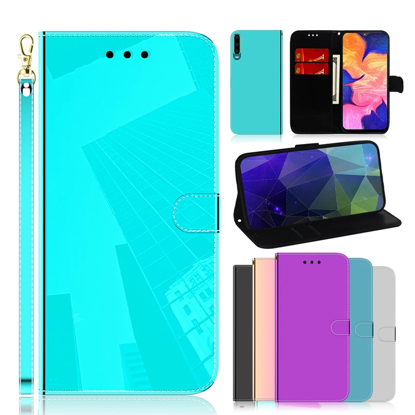 Роскошный кожаный зеркальный флип-чехол для Huawei P30 Lite Pro Honor 10 8S Nova 4E Y5 Y6 2019 P Smart