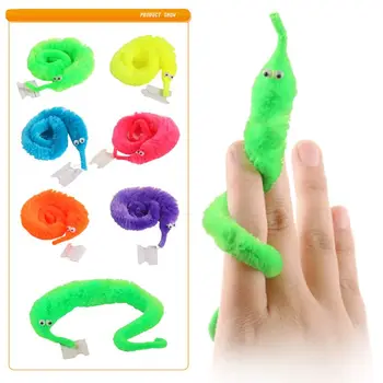 

100pcs/lot Plush Mr.Fuzzy Magic Wiggle Worm Twisty Worm Stuffed Animals Kids Toy P31B