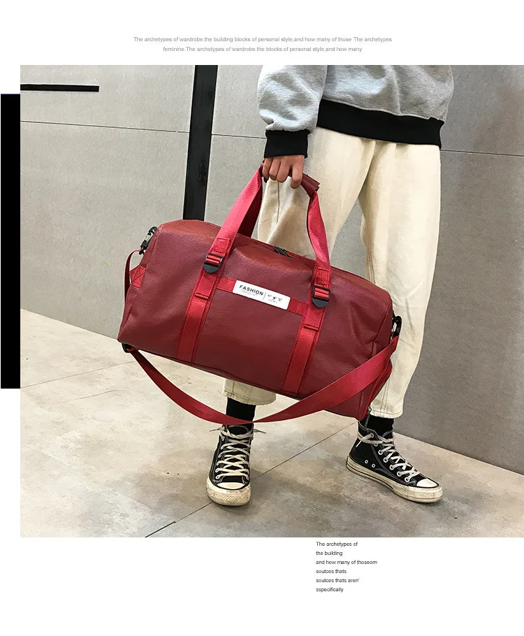 Multifunctional Gym bag Soft Leather Travel Bag Women Crossbody fitness yoga Sport bag Large Men Shoulder Storage Tote for Shoes (11)