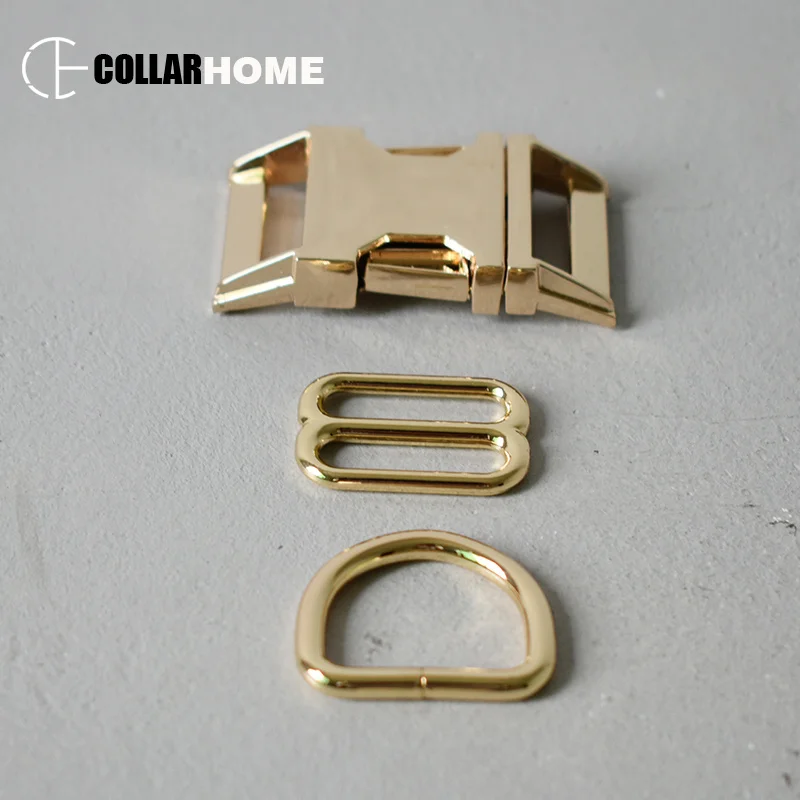 50 комплектов металлическая БЫСТРОРАЗЪЕМНАЯ пряжка 25 мм D кольца для DIY Собачий Ошейник Домашние животные жгут Швейные аксессуары Гладкий регулятор ползунки золото