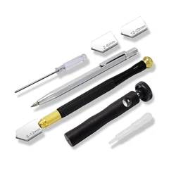 7 peças/set slicers de vidro 6 12mm antiderrapante roda telha disjuntor abridor cortando acessórios de mão do agregado familiar com cabeças de substituição