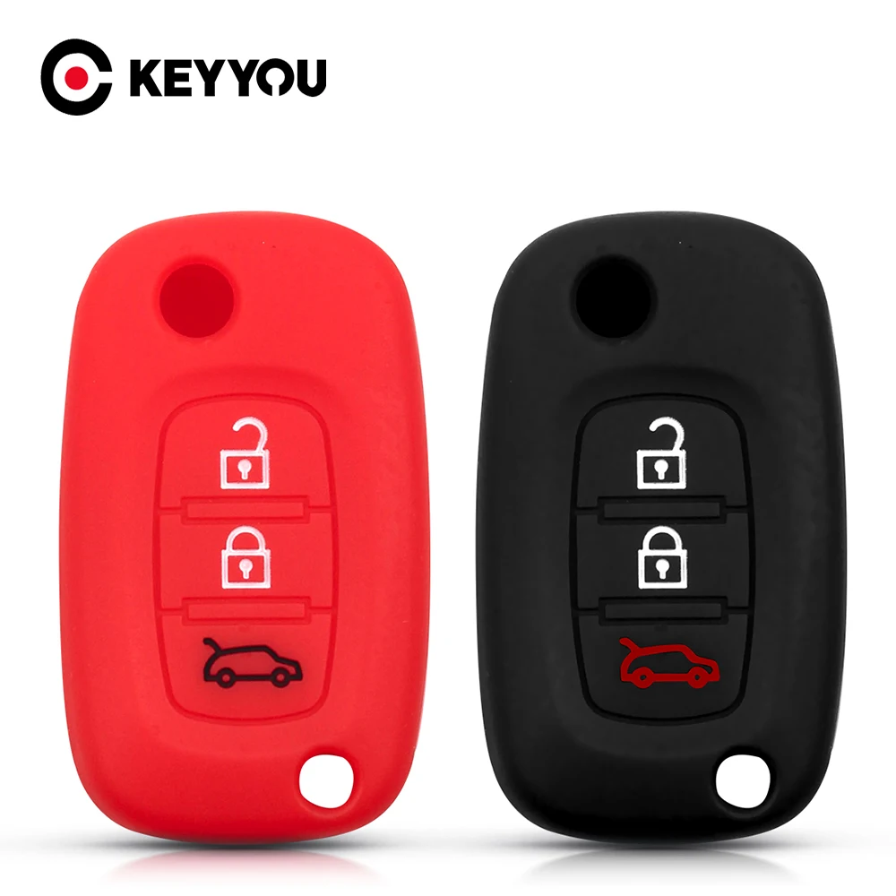 KEYYOU Silicone Case Body Protection 3 Button for Renault for LADA Priora Sedan sport Kalina Granta Vesta X-Ray XRay Premium