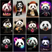 

DIY Diamond Painting Fashion Panda Full Drill Cross Stitch Kit Diamond Embroidery Anime Mosaic Needlework Home Art Decoration