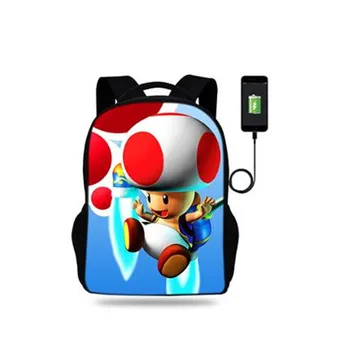 

17inch Toad Super mario Backpack For Teenager Girls Boys Casual Daypacks Students Book Bag children School Bags Cartoon Backpack