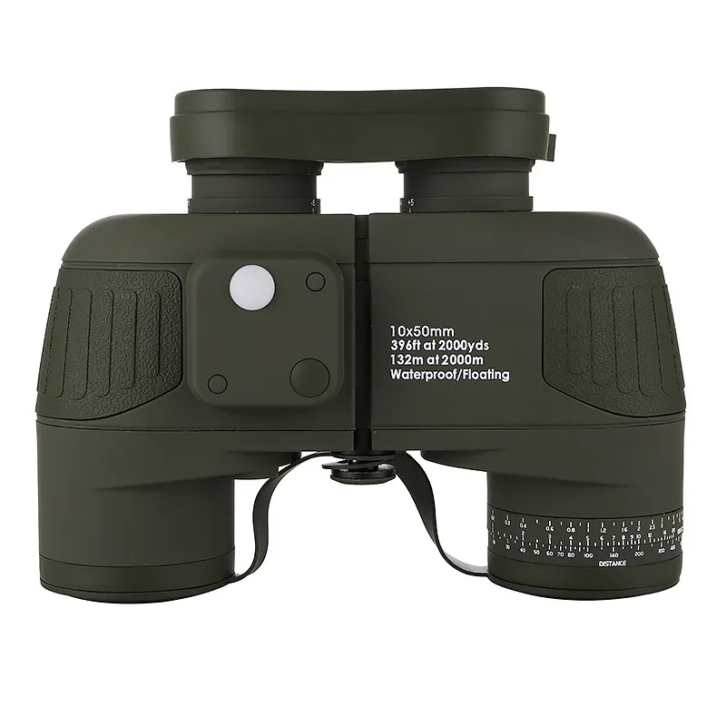 10x50 Binoculars Nautical Compass Waterproof Telescope with Night Vision HD Professional Optical Telescope Military Standard