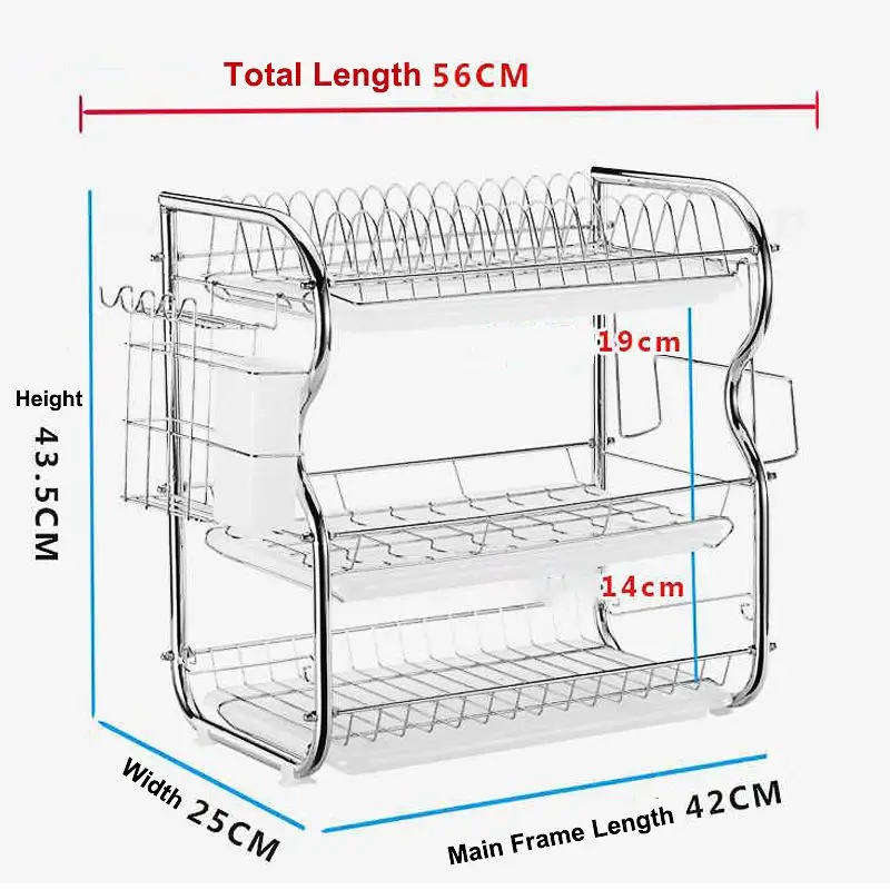 

Stainless Steel Kitchen Dishes Rack Drying Bowl Cup Rack Chopsticks Storage Box Water Cup Holder Chopping Rack Kitchen Shelf