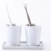 Japanese-style Rectangular Ceramic Tray Plate White Porcelain Rectangular Plate Mouthwash Cup Tray Bathroom Living Storage Tray 5