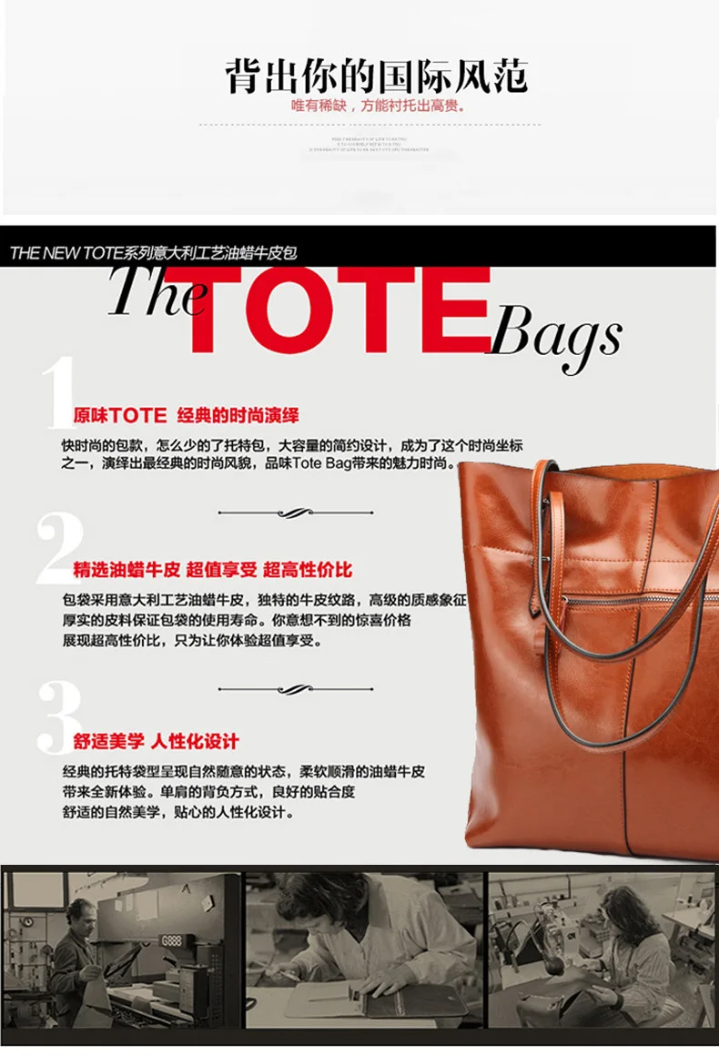 Top Estilo Genuíno Bolsas De Couro Bolsas