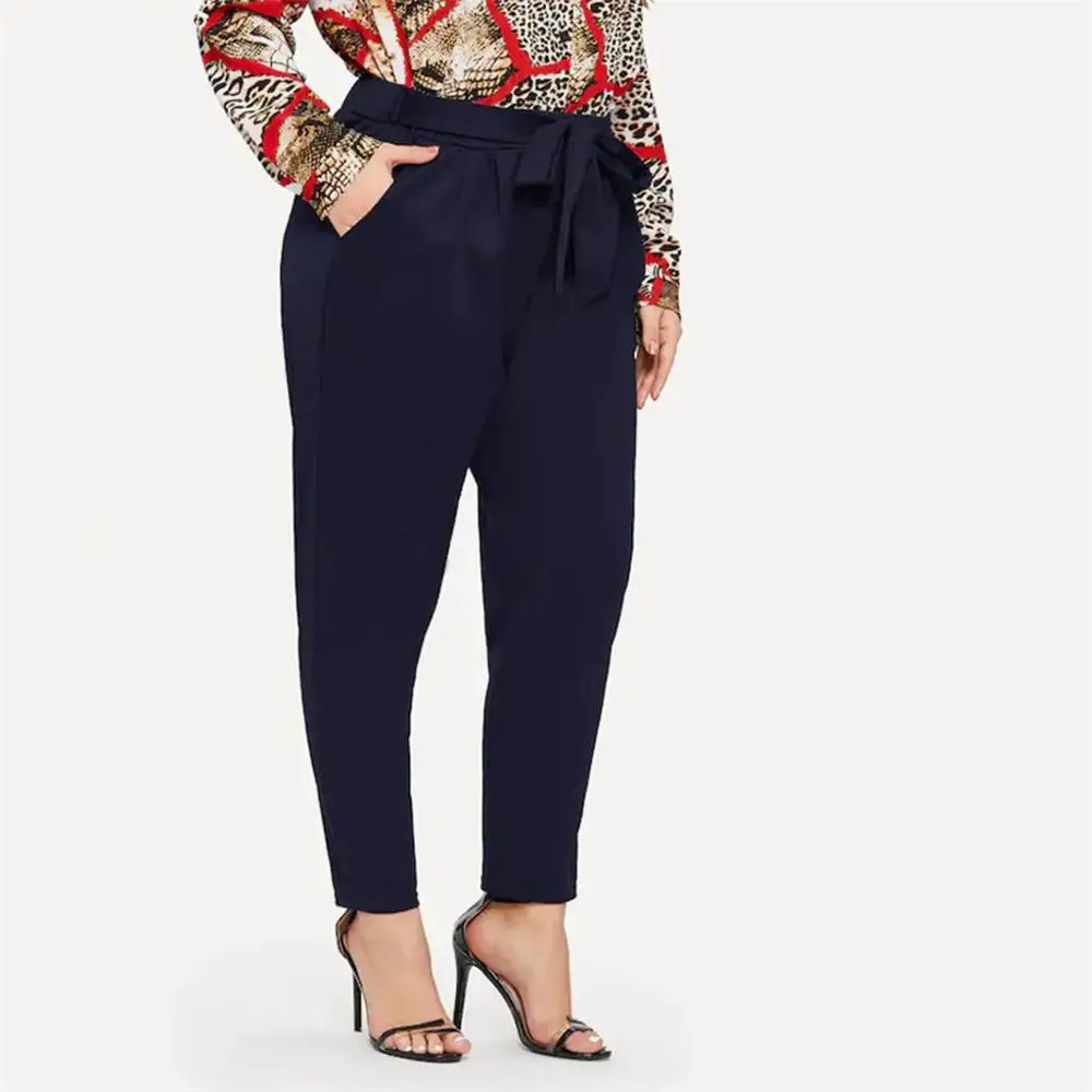 

Large size 2019 spring Women solid Pants Warm sweat Pants Slim High Waist Stretch Pencil Pants Female Trousers free hose dam 25H