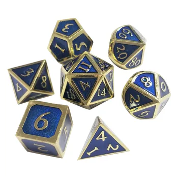 

7pcs Bar Zinc Alloy Table Party Props Entertainment Digital Number Easy Read Polyhedral Dice Set Board Game Toys Home KTV Gift