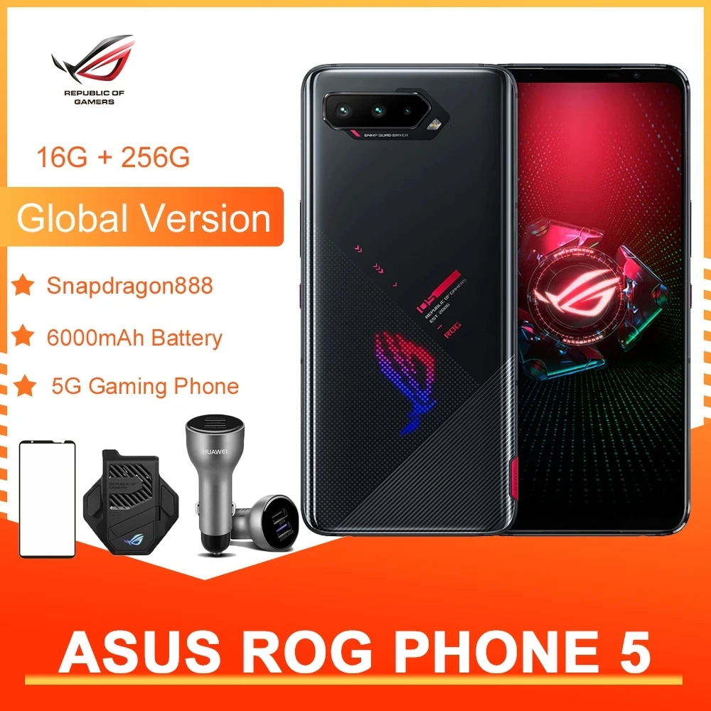laptop ram Asus ROG 5 5G Global Version 8/12GB Gaming Phone 6.78" 144Hz Rate Reflash Snapdragon 888 6000mAh Fast Charging 65W 64MP ROG5 NFC gaming ram