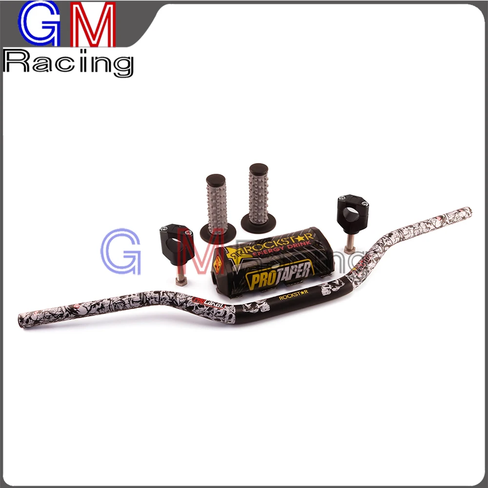 1 1/" Жир Бар 28 мм ручки 28 мм зажимы колодки для HONDA CR125R CR250R CRF250R CRF250X CRF450R CRF450X CRF450RX мотоцикл - Цвет: Black pattern A