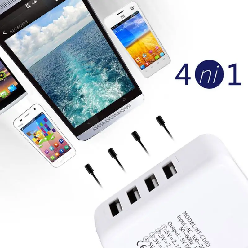 4-Порты и разъёмы Quick Charge 3,0 USB настенное зарядное устройство быстрой зарядки адаптер для iPhone samsung Huawei Xiaomi HTC смарт-телефоны, Деви