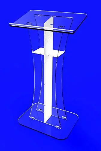 Fixture Displays Podium Clear Ghost Acrylic / white Cross FULLY ASSEMBLED! ASSEMBLED plexiglass