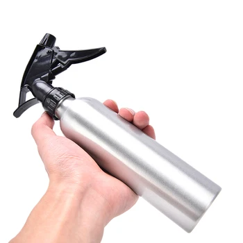 

1PC Silver/Black Water Bottle Trigger Hairdressing Tool Aluminum 250ML Spray Bottle For Hair Salons
